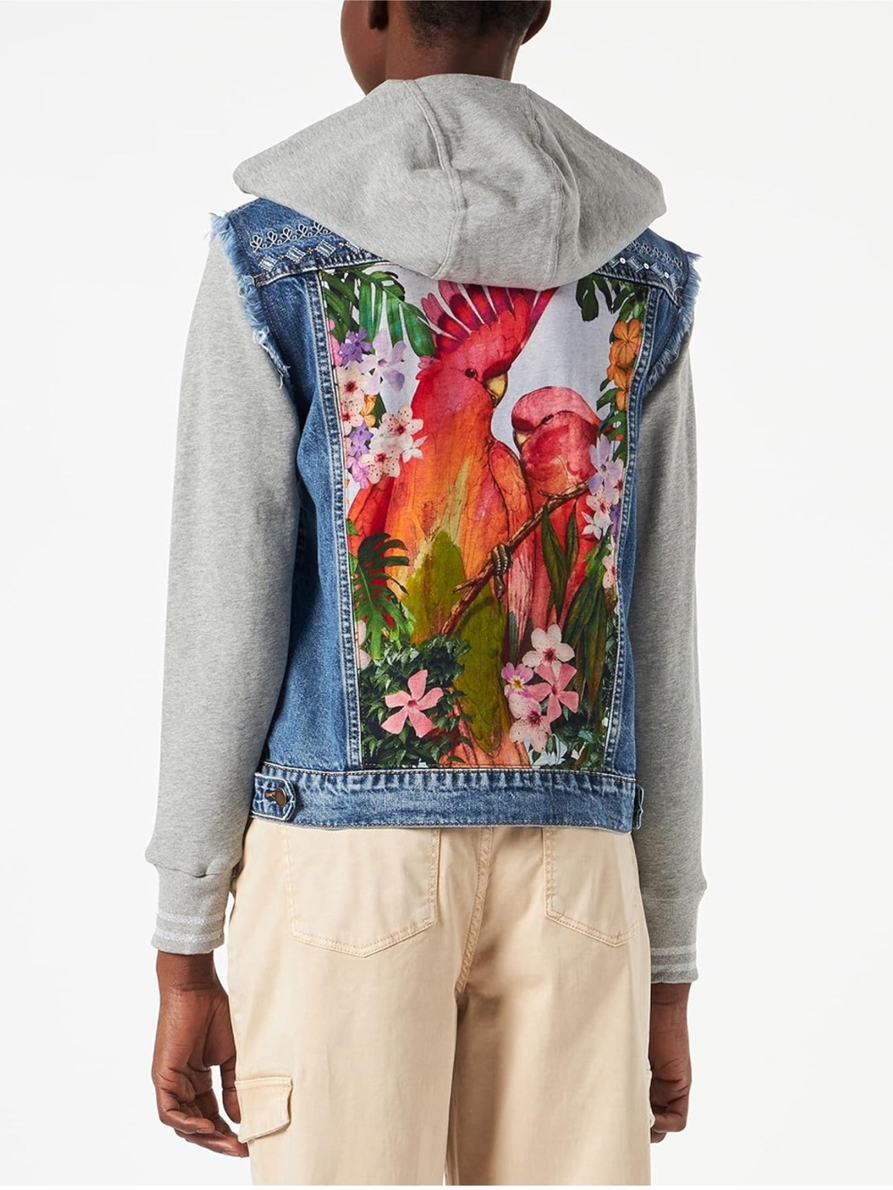 DESIGUAL - Olympia Birds of Paradise Hybrid Denim Jacket